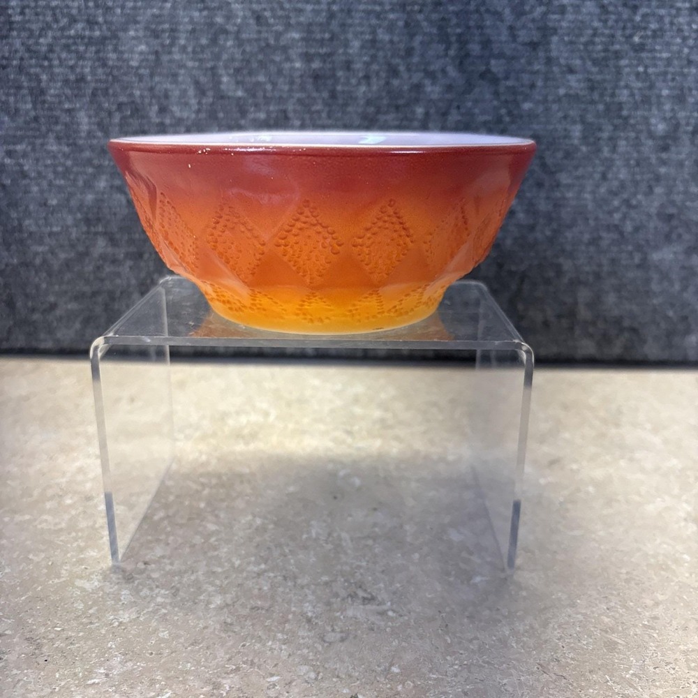 Vtg~Fire King/Anchor Hocking~Kimberly Diamond~Cereal Bowl Orange and Red